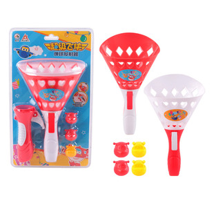 授权正版超级飞侠儿童双人抛接球弹球发射器幼儿园感统训练接球器