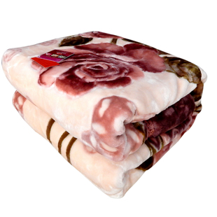 鹤山美雅新时尚拉舍尔毛毯名牌正品加厚婚庆大红玫红送礼高端盖毯