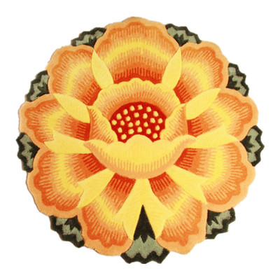 可水洗地毯圆型荷花垫厚实柔软