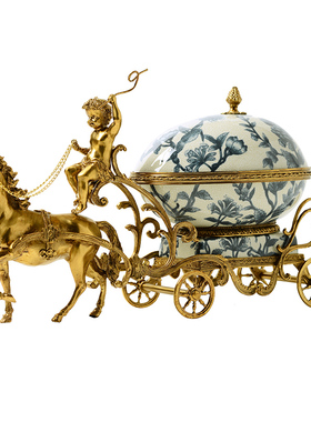 陶瓷配铜欧式创意客厅糖果盒选