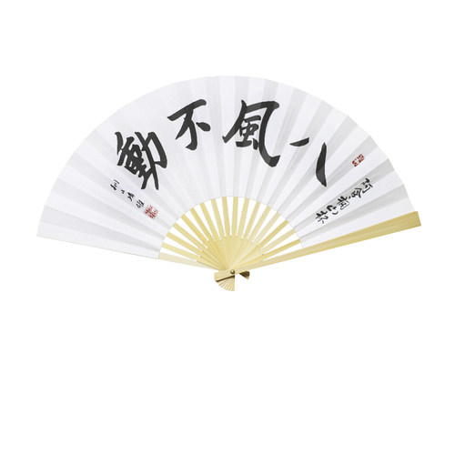 8寸手工玉竹黑骨折扇日用扇玉竹手绘山水花卉文玩扇礼品扇