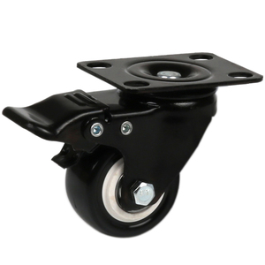 2寸静音脚轮家具滑轮工业轮万向轮平板带刹车轮轴承轮轮子轱辘