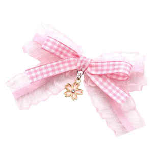 1对2个日系樱花发夹 仙女头饰森女系蝴蝶结发绳超仙发卡半扎发