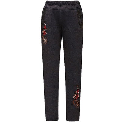 民族风中老年唐装绣花裤子女高腰