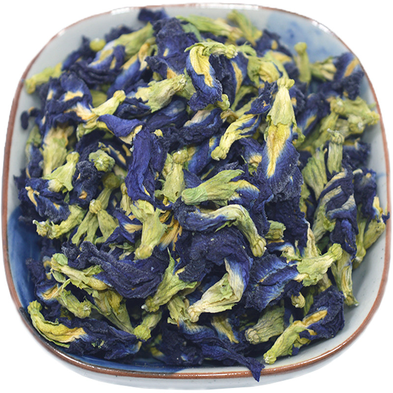 蓝蝴蝶花茶蝶豆花粉干碟烘焙兰