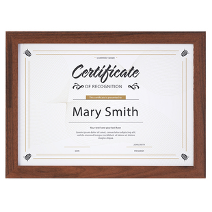 A4胡桃木荣誉证书框相框摆台挂墙A3聘书毕业结业证书奖状裱框简约