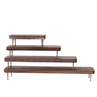 黑胡桃木电脑显示器增高架实木底座垫高桌面多功能整理键盘收纳架