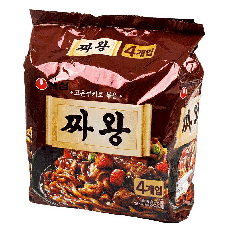 农心韩国进口黑色速食袋装方便面