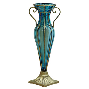 创意细口花瓶摆件水培玻璃客厅透明插花家复古欧式简约电视柜高