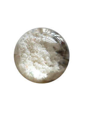 7A收藏天然白幽灵散珠 聚宝盆单珠四季发财转运珠DIY多宝手链配饰