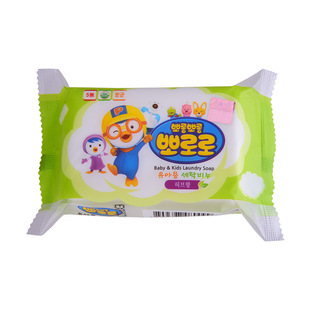 韩国进口啵乐乐pororo小企鹅儿童洗衣皂香草香槐花香200g 内衣皂