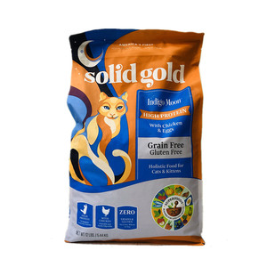 Solid Gold金素无谷物猫粮12磅 金丽高天然成幼鸡肉味金装猫主粮