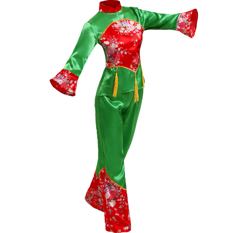 秧歌服2019新款中老年演出服东北民族腰鼓舞扇子舞蹈表演服装女款