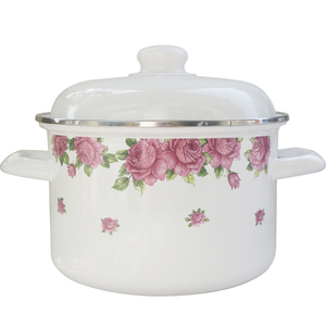 珐琅锅花园18cm高筒加厚汤锅2L9L炖锅煮面锅小高筒煤气电磁炉通用