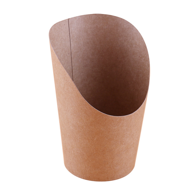 14oz冰淇淋鸡蛋仔纸杯一次性滋蛋仔斜口牛皮纸杯薯条杯鸡蛋仔杯子