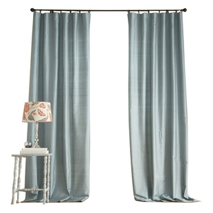 圣奇尼真丝窗帘布料丝绸双宫绸客厅高档成品简约现代卧室遮光欧式