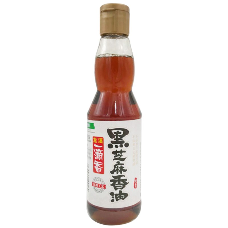 安徽池州龙溪一滴香黑芝麻香油405ml*2瓶压榨工艺纯黑芝麻油免邮