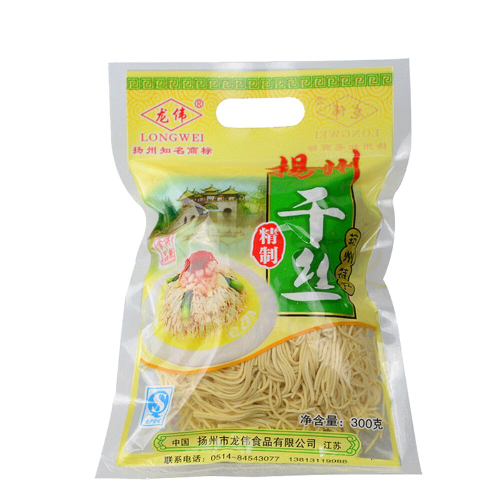 【3袋】扬州龙伟淮扬菜烫干丝豆制品千张百页丝大煮干丝300克/袋