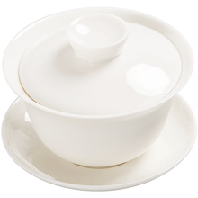 盖碗德化白瓷三才碗大号家用茶杯1