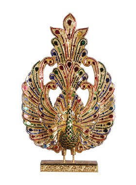 孔雀泰式风会所餐厅招财装饰品