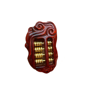 小叶紫檀如意算盘挂件木质文玩手把件车钥匙吊坠毛衣链挂牌木雕