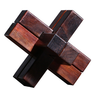 大红酸枝鲁班锁孔明锁摆件六根红木高档实木装饰中性全套高难度