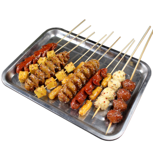 仿真炸串烧烤烤面筋模型羊肉串香肠烤虾肉肠串串鱿鱼烤蟹排大排档