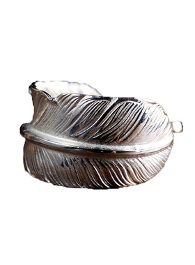 高桥吾郎纯银手工菊地健羽毛戒指