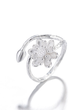 纯银饰品唯美风手工开口戒指