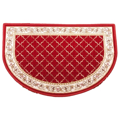 欧式半圆形门垫入户客厅地垫卧室浴室吸水布艺提花玄关脚垫可机洗