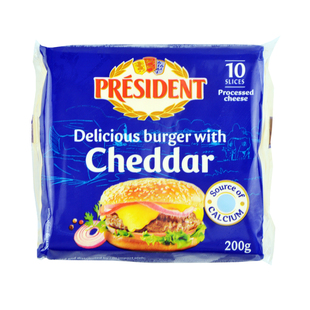 总统汉堡奶酪片200g 进口车达芝士片早餐面包汉堡奶酪片cheese