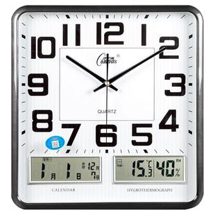 康巴丝现代客厅挂钟时尚万年历钟表简约个性大号长方形石英钟挂表