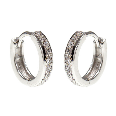 s925纯银镀白金小耳环女加厚通用