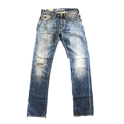 scarti重水黄泥油污刷色牛仔裤