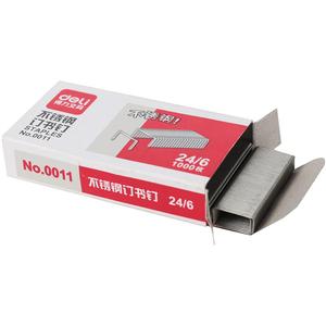 得力不锈钢订书钉1000枚通用订书针12号标准统一24/6 得力钉书针0011