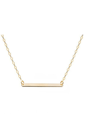 925银18k厚金一字光面项链