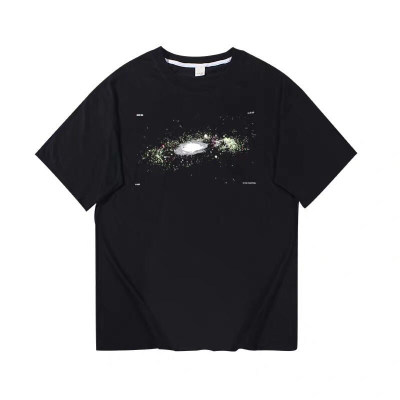 202５新款王一博同款衣服短袖女宇宙星空宽松黑色圆领半袖T恤男潮