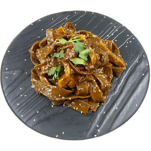 陕西凉皮速食包邮真空袋装非油炸方便面延安麻辣 黑擀面皮300gx5