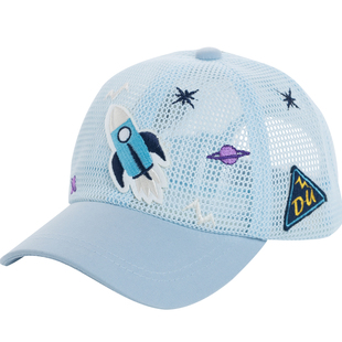 夏季儿童棒球帽嘟嘟啦飞机男宝宝网眼透气遮阳鸭舌帽小孩太阳凉帽