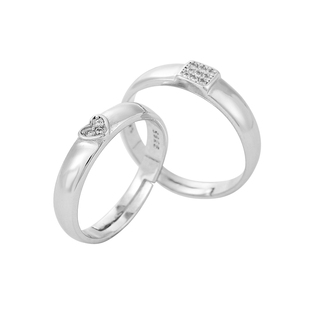 婚礼仪式韩版结婚戒指仿真钻戒一对活口对戒典礼交换男女情侣对戒