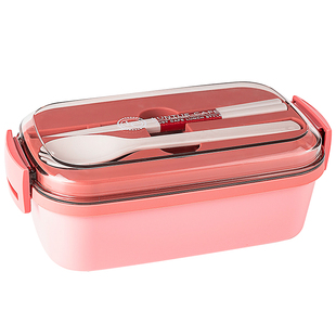 日本ASVEL 健身饭盒减脂餐日式双层分格可微波上班族小便当盒套餐