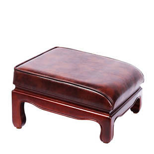 寺院家用拜垫跪垫实木叩头垫子礼佛拜椅佛堂磕头垫方形皮革拜佛凳