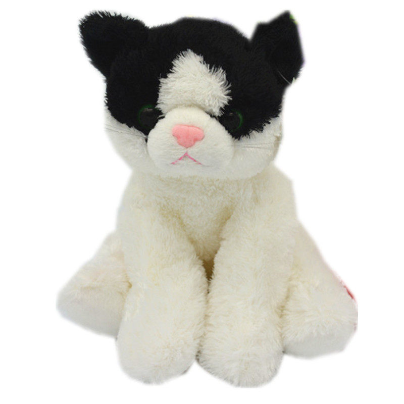 正品仿真小猫毛绒玩具黑白猫公仔