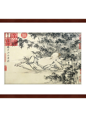 《武侯高卧图》书房装饰画新中式