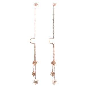 流苏耳环长耳线女2019新款韩国气质个性简约百搭枫叶吊坠钛钢耳钉