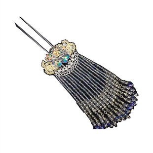 毓羽阁霜华汉服配饰华丽流苏发簪仙气银色发钗头饰鬂帘古典发饰