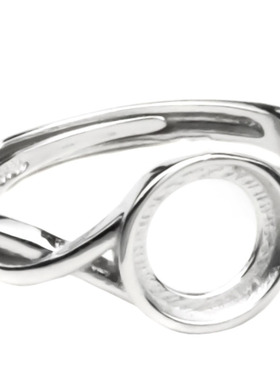 纯银镶嵌蜜蜡戒指托包邮8*8