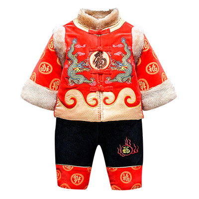 男宝宝婴儿过年年衣服1周岁唐装