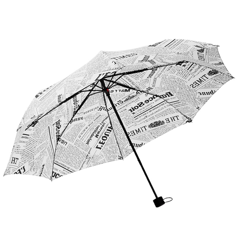 报纸伞雨伞自动折叠清新男女学生防紫外线防晒伞遮阳伞创意晴雨伞
