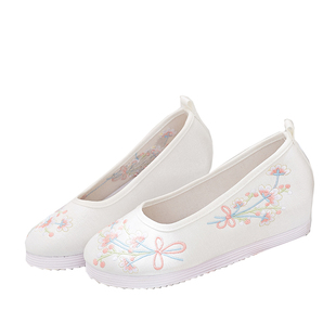 古风新款汉服鞋内增高绣花女鞋中国风舞蹈鞋老北京布鞋配汉服女鞋